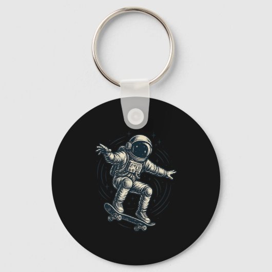 Cool Skating Astronaut Costume For Boys And Girls Sleutelhanger (Voorkant)