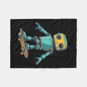 Cool Skating Robot With Skateboard Costume Fleece Deken (Voorkant (Horizontaal))