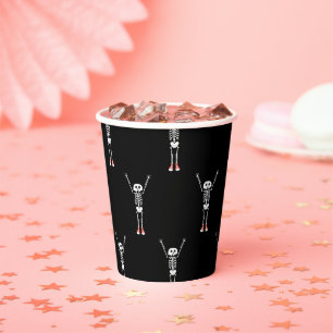 Cool Skelet Halloween Patroon Papieren Bekers