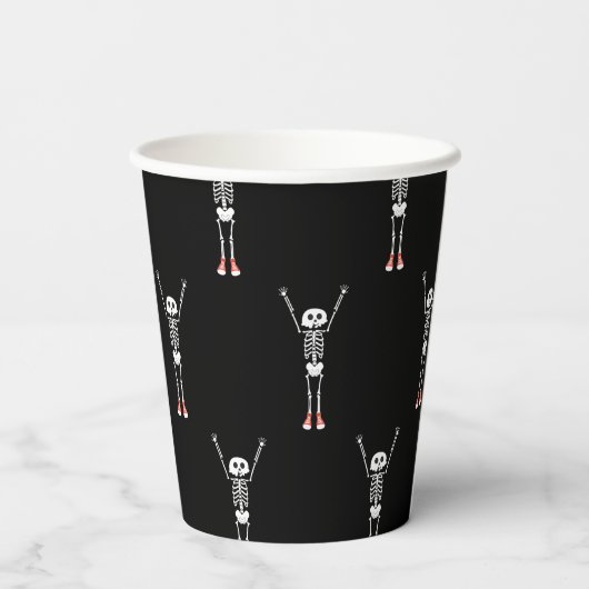 Cool Skelet Halloween Patroon Papieren Bekers (Achterkant)