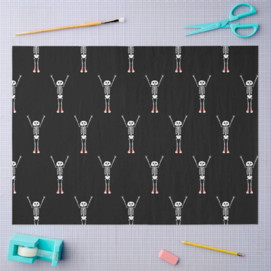 Cool Skelet Halloween Patroon Tissuepapier (Craft)