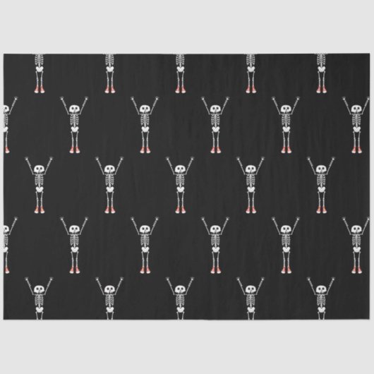 Cool Skelet Halloween Patroon Tissuepapier (Voorkant)