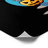 Cool skelet in een hoge hoed Halloween Poster (Hoek)