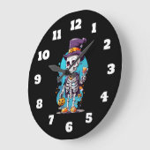 Cool Skelet in een Top Hat Halloween Grote Klok (Hoek)