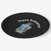 Cool Skelet in een Top Hat Halloween Papieren Bordje (Gekanteld)