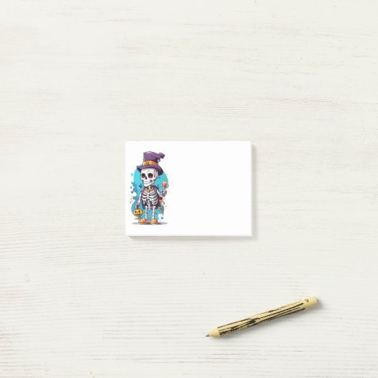 Cool Skelet in een Top Hat Halloween Post-it® Notes (Op bureau)