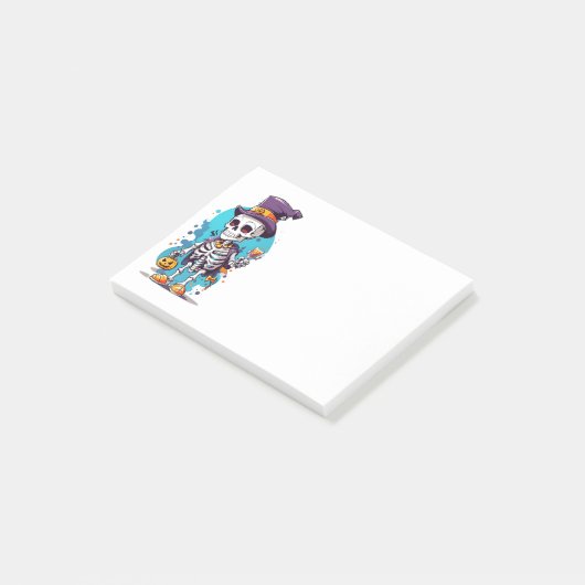 Cool Skelet in een Top Hat Halloween Post-it® Notes (Schuin)