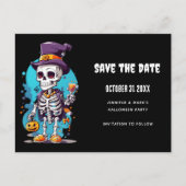 Cool Skelet in een Top Hat Halloween Save the Date Uitnodiging Briefkaart (Voorkant)