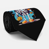Cool Skelet in een Top Hat Halloween Stropdas (Opgerold)
