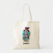 Cool Skelet in een Top Hat Halloween Tote Bag (Voorkant)