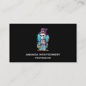 Cool Skelet in een Top Hat Halloween Visitekaartje (Voorkant)