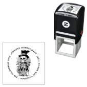 Cool Skelet in een Top Hoed Halloween Adres Zelfinktende Stempel (In situ)