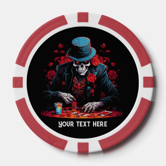 Cool skelet speelkaarten poker chips (Voorkant)