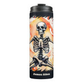 Cool skelet voeg naam toe thermosbeker (Voorkant)