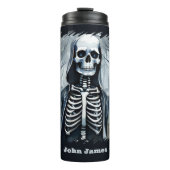 Cool skelet voeg naam toe thermosbeker (Voorkant)