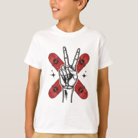 Cool skelet vredesteken skateboard kids T-shirt |