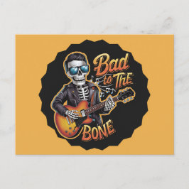 Cool Skeleton Bad to the Bone beroemd gemaakt door Feestdagenkaart