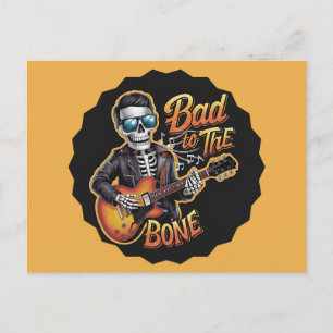 Cool Skeleton Bad to the Bone beroemd gemaakt door Feestdagenkaart