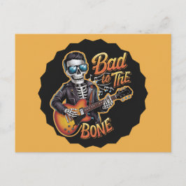Cool Skeleton Bad to the Bone beroemd gemaakt door Feestdagenkaart