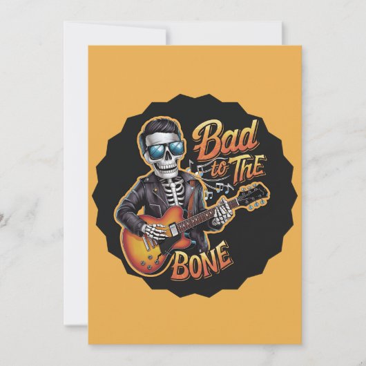 Cool Skeleton Bad to the Bone beroemd gemaakt door Kaart (Voorkant)