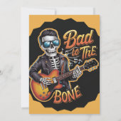 Cool Skeleton Bad to the Bone beroemd gemaakt door Kaart (Achterkant)