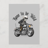 Cool Skeleton Bone to be Wild Riding a Motorcycle Briefkaart (Voorkant)