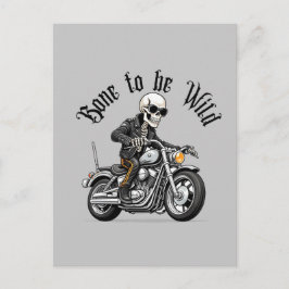 Cool Skeleton Bone to be Wild Riding a Motorcycle Briefkaart