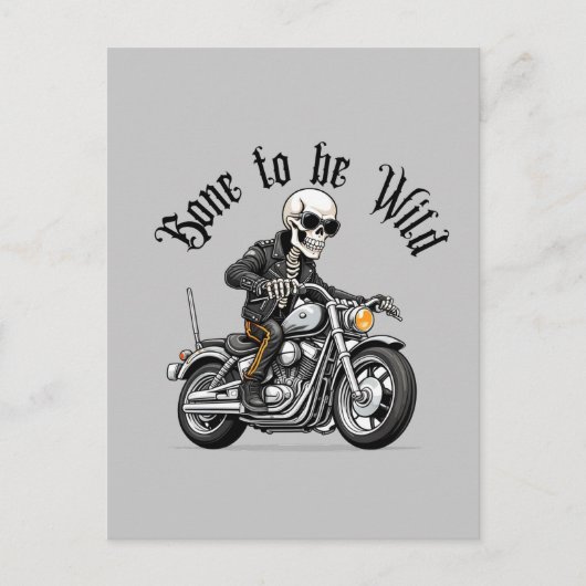 Cool Skeleton Bone to be Wild Riding a Motorcycle Briefkaart (Voorkant)