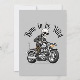Cool Skeleton Bone to be Wild Riding a Motorcycle Kaart