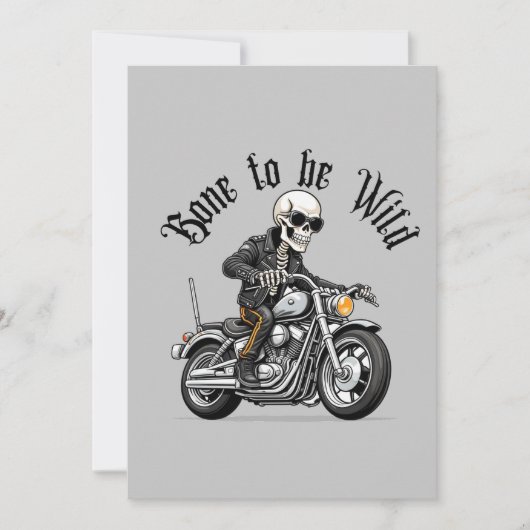 Cool Skeleton Bone to be Wild Riding a Motorcycle Kaart (Voorkant)