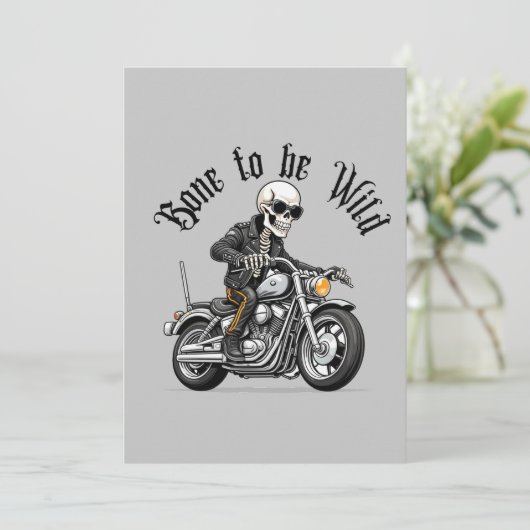 Cool Skeleton Bone to be Wild Riding a Motorcycle Kaart (Staand voorkant)