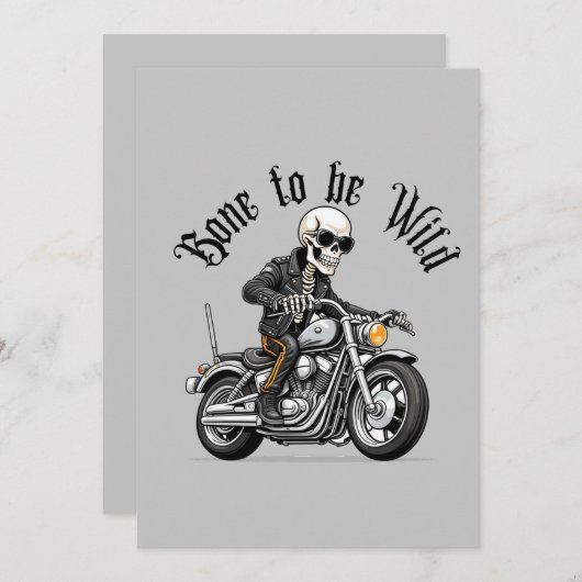 Cool Skeleton Bone to be Wild Riding a Motorcycle Kaart (Voorkant / Achterkant)