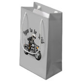 Cool Skeleton Bone to be Wild Riding a Motorcycle Klein Cadeauzakje (Achterkant Gekanteld)