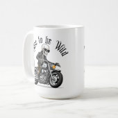 Cool Skeleton Bone to be Wild Riding a Motorcycle Koffiemok (Voorkant links)
