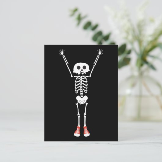 Cool Skeleton Halloween Design Briefkaart (Staand voorkant)