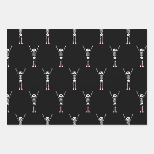 Cool Skeleton Halloween Design Inpakpapier Vel (Voorkant 2)