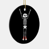 Cool Skeleton Halloween Design Keramisch Ornament (Rechts)
