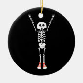 Cool Skeleton Halloween Design Keramisch Ornament (Voorkant)