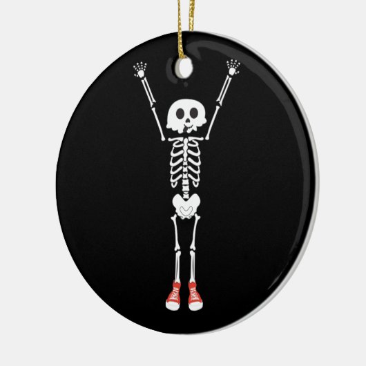 Cool Skeleton Halloween Design Keramisch Ornament (Links)