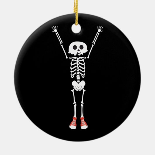Cool Skeleton Halloween Design Keramisch Ornament (Achterkant)