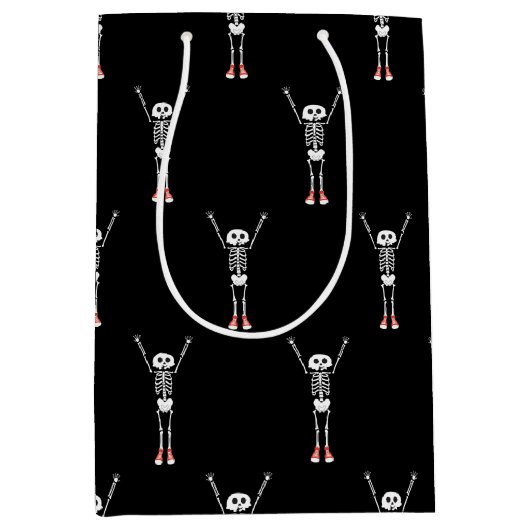 Cool Skeleton Halloween Design Medium Cadeauzakje (Voorkant)