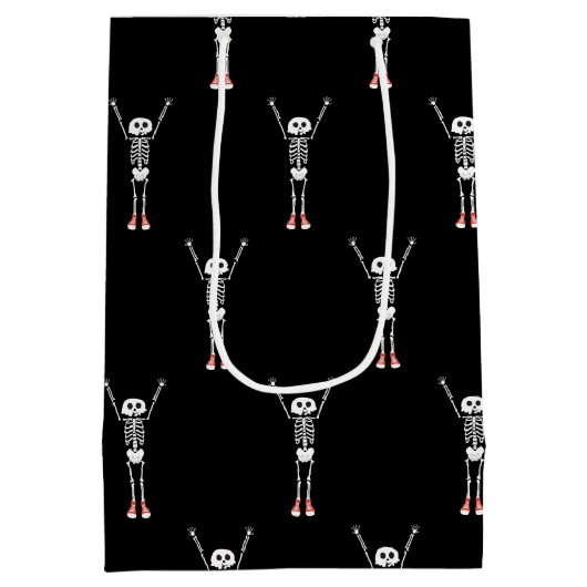 Cool Skeleton Halloween Design Medium Cadeauzakje (Achterkant)