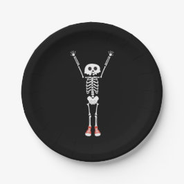 Cool Skeleton Halloween Design Papieren Bordje