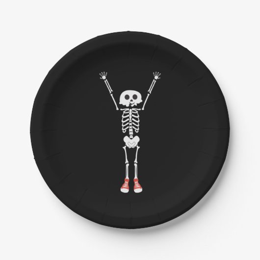 Cool Skeleton Halloween Design Papieren Bordje (Voorkant)