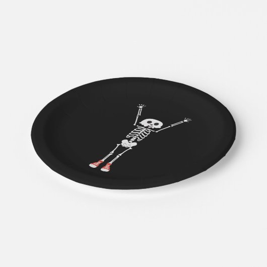 Cool Skeleton Halloween Design Papieren Bordje (Gekanteld)