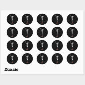 Cool Skeleton Halloween Design Ronde Sticker (Vel)