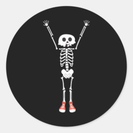 Cool Skeleton Halloween Design Ronde Sticker