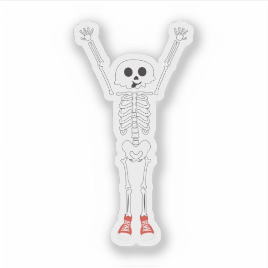 Cool Skeleton Halloween Design Sticker (Voorkant)