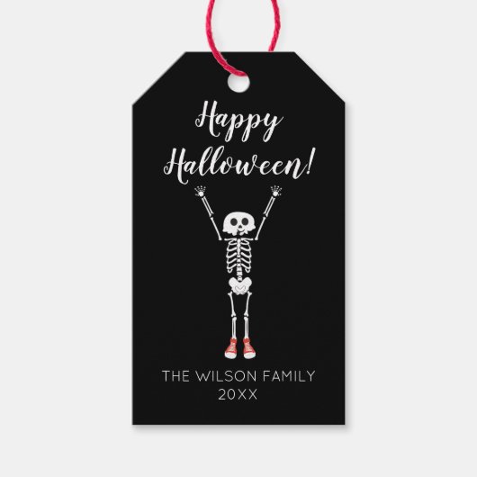 Cool Skeleton Halloween Party Favor Cadeaulabel (Voorkant)