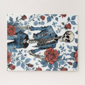 Cool Skeleton In Jean Jas Met Rode Rozen Legpuzzel (Horizontaal)